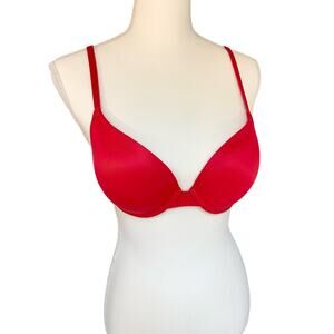 Victoria's Secret PINK Red and Pink Push Up Bra Adjustable Straps SZ 34C